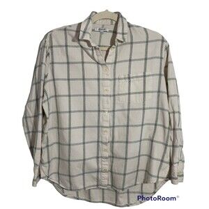Madewell 100% Cotton Button Up Box Plaid Top Size Small